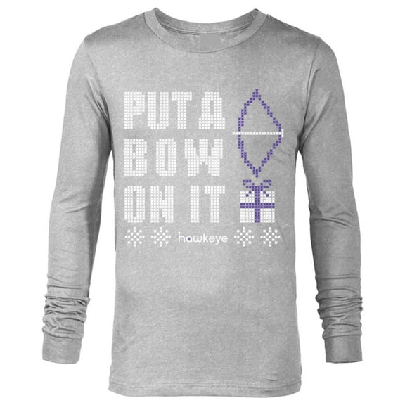 Marvel Hawkeye Put A Bow On It Holiday - Long Sleeve T-Shirt for Men – Customized-Athletic Heather