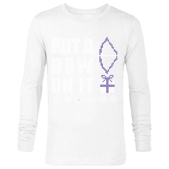 Marvel Hawkeye Put A Bow On It Holiday - Long Sleeve T-Shirt for Men – Customized-White