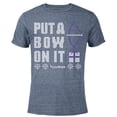 thumbnail image 1 of Marvel Hawkeye Put A Bow On It Holiday - Short Sleeve Blended T-Shirt for Adults – Customized-Navy Heather, 1 of 5