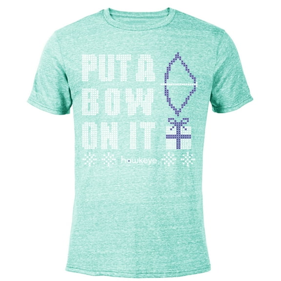 Marvel Hawkeye Put A Bow On It Holiday - Short Sleeve Blended T-Shirt for Adults – Customized-Ocean Blue