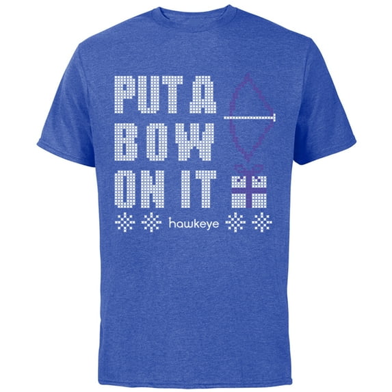 Marvel Hawkeye Put A Bow On It Holiday - Short Sleeve Cotton T-Shirt for Adults - Customized-Royal Heather