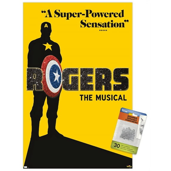 Marvel Hawkeye - Rogers The Musical Playbill Wall Poster with Pushpins, 14.725" x 22.375"