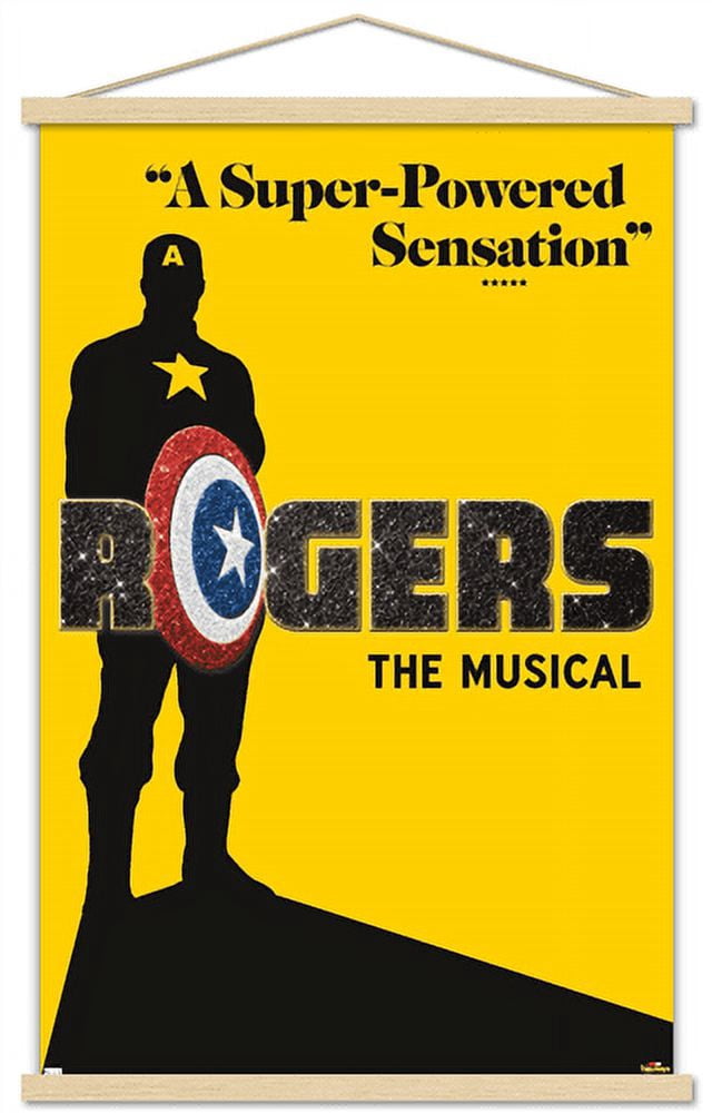 Marvel Hawkeye - Rogers The Musical Playbill Wall Poster with Wooden Magnetic Frame, 22.375" x 34"