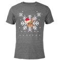thumbnail image 1 of Marvel Hawkeye Snowflake Puppy Holiday - Short Sleeve Blended T-Shirt for Adults – Customized-Dark Heather, 1 of 5