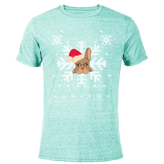 Marvel Hawkeye Snowflake Puppy Holiday - Short Sleeve Blended T-Shirt for Adults – Customized-Ocean Blue