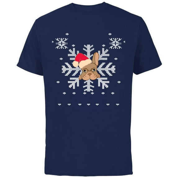 Marvel Hawkeye Snowflake Puppy Holiday - Short Sleeve Cotton T-Shirt for Adults - Customized-Navy