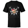 thumbnail image 1 of Marvel Hawkeye Snowflake Puppy Holiday - Short Sleeve T-Shirt for Kids – Customized-Black, 1 of 5
