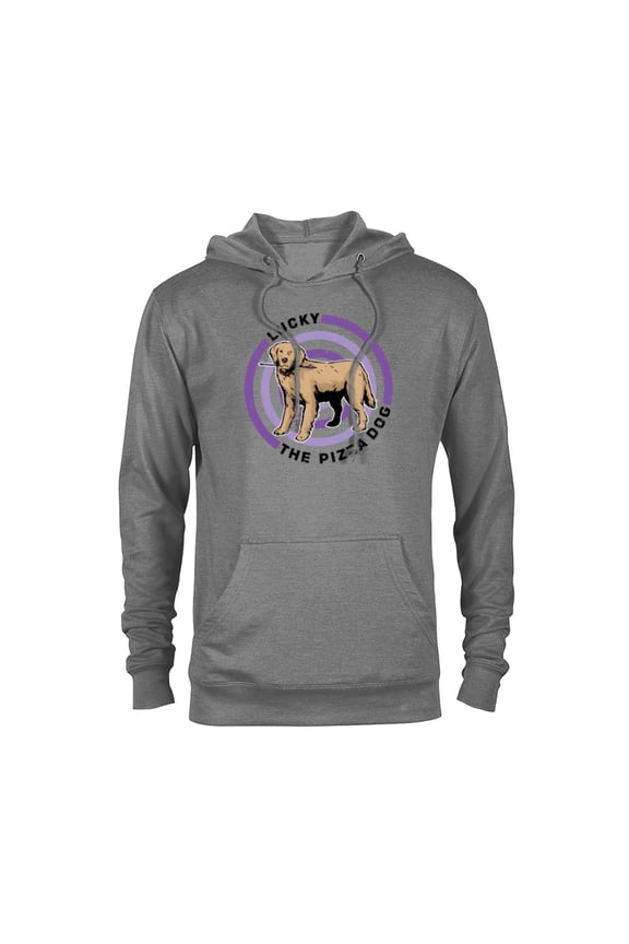 Hawkeye Target Lucky the Pizza Dog - Pullover Hoodie for Adults – Customized-Graphite Heather