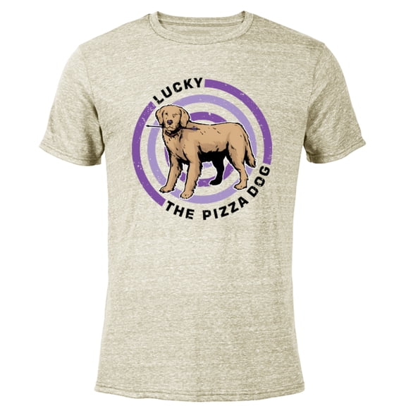 Marvel Hawkeye Target Lucky the Pizza Dog - Short Sleeve Blended T-Shirt for Adults – Customized-Yellow