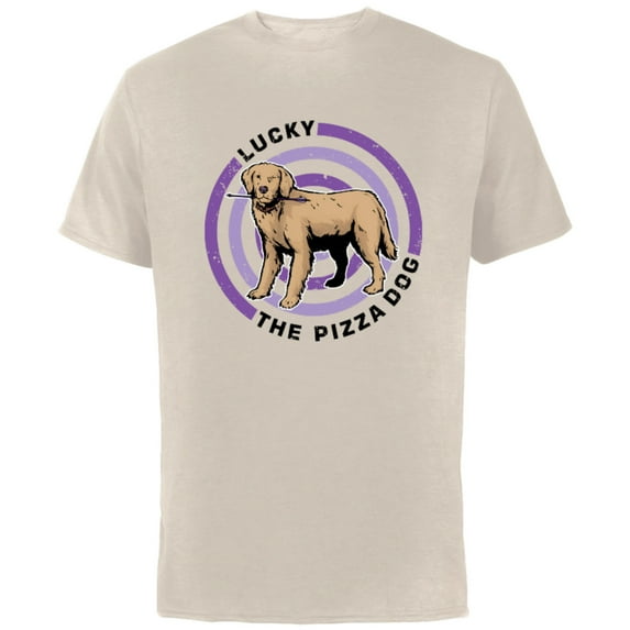 Marvel Hawkeye Target Lucky the Pizza Dog - Short Sleeve Cotton T-Shirt for Adults - Customized-Natural