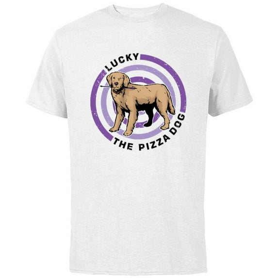 Marvel Hawkeye Target Lucky the Pizza Dog - Short Sleeve Cotton T-Shirt for Adults - Customized-White