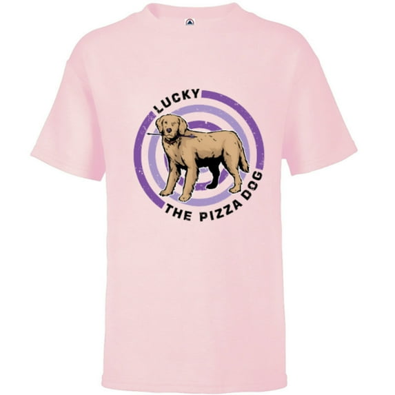 Marvel Hawkeye Target Lucky the Pizza Dog - Short Sleeve T-Shirt for Kids – Customized-Soft Pink