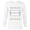 thumbnail image 1 of Marvel Hawkeye Ugly Christmas Sweater Holiday - Long Sleeve T-Shirt for Men – Customized-White, 1 of 5