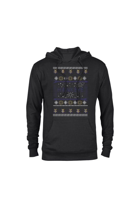 Hawkeye Ugly Christmas Sweater Holiday - Pullover Hoodie for Adults – Customized-Black