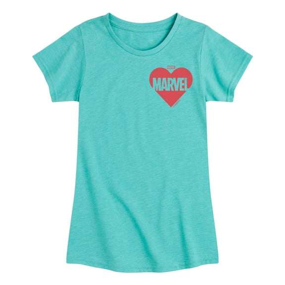 Marvel - Heart Valentine - Girls Fitted Short Sleeve Graphic T-Shirt