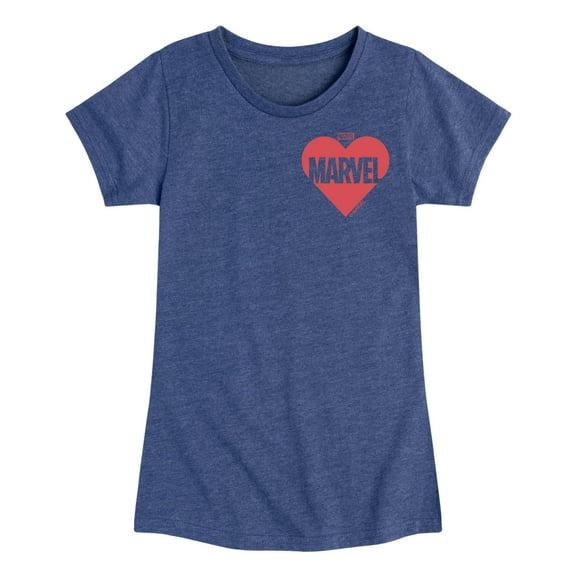 Marvel - Heart Valentine - Girls Fitted Short Sleeve Graphic T-Shirt