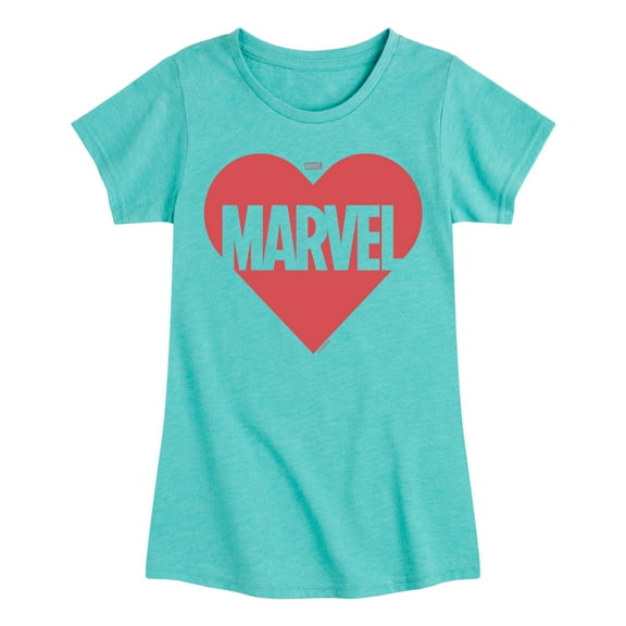 Marvel - Heart Valentine - Girls Fitted Short Sleeve Graphic T-Shirt