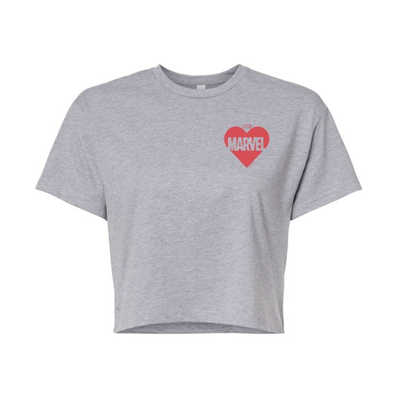 Marvel - Heart Valentine - Juniors Cropped Graphic T-Shirt