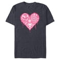 thumbnail image 1 of Marvel Hero Icons Valentine's Day Heart - Short Sleeve Blended T-Shirt for Adults - Customized-Navy Heather, 1 of 5