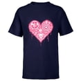 thumbnail image 1 of Marvel Hero Icons Valentine's Day Heart - Short Sleeve T-Shirt for Kids - Customized-Navy, 1 of 5