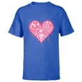 thumbnail image 1 of Marvel Hero Icons Valentine's Day Heart - Short Sleeve T-Shirt for Kids - Customized-Royal, 1 of 5