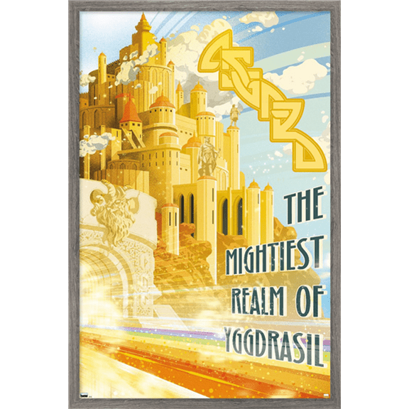 Marvel: Hero Lands - Asgard Wall Poster, 14.725" x 22.375" Framed