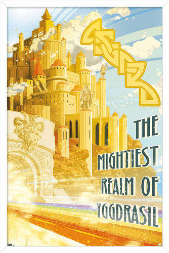 Marvel: Hero Lands - Asgard Wall Poster, 14.725" x 22.375" Framed