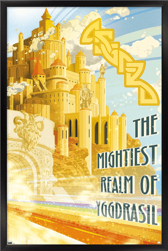 Marvel: Hero Lands - Asgard Wall Poster, 22.375" x 34" Framed