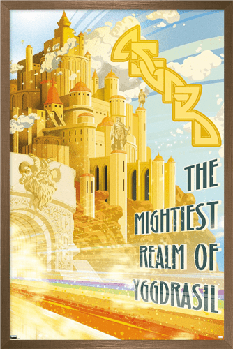 Marvel: Hero Lands - Asgard Wall Poster, 22.375" x 34" Framed