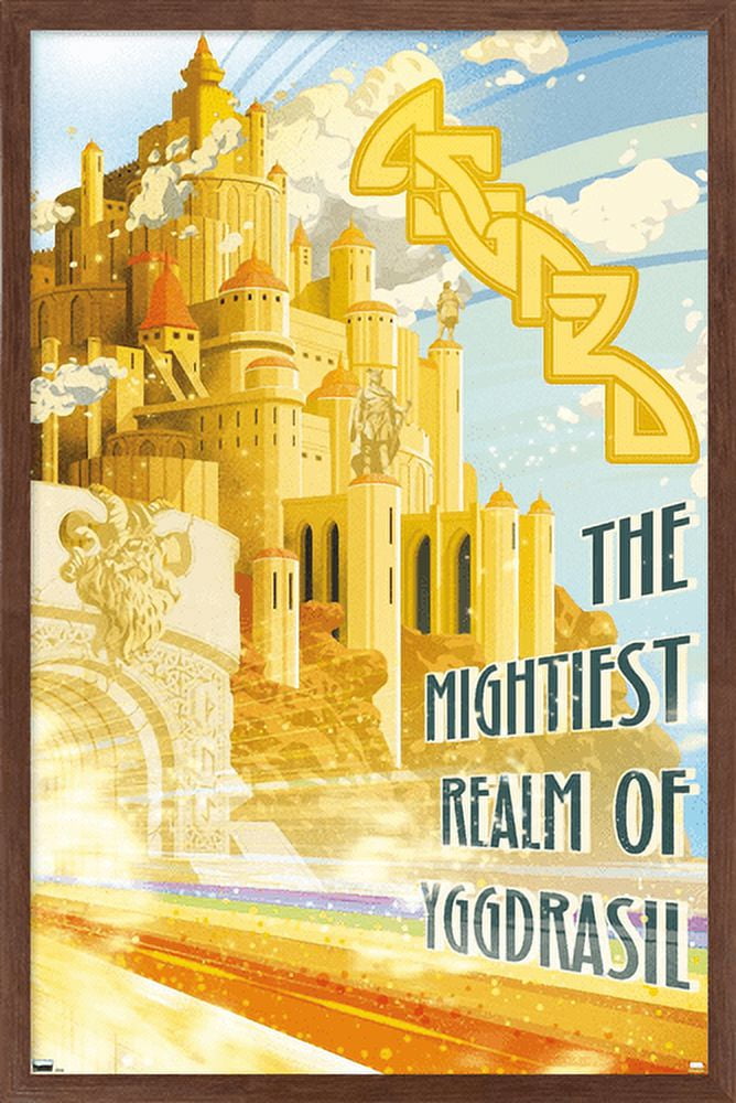 Marvel: Hero Lands - Asgard Wall Poster, 22.375" x 34" Framed