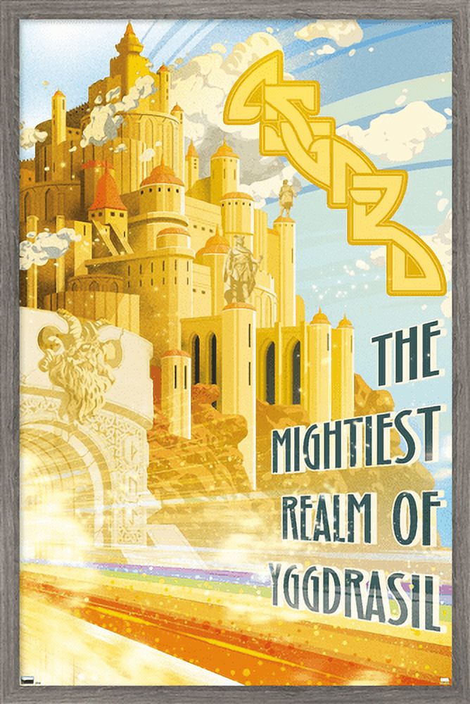Marvel: Hero Lands - Asgard Wall Poster, 22.375" x 34" Framed