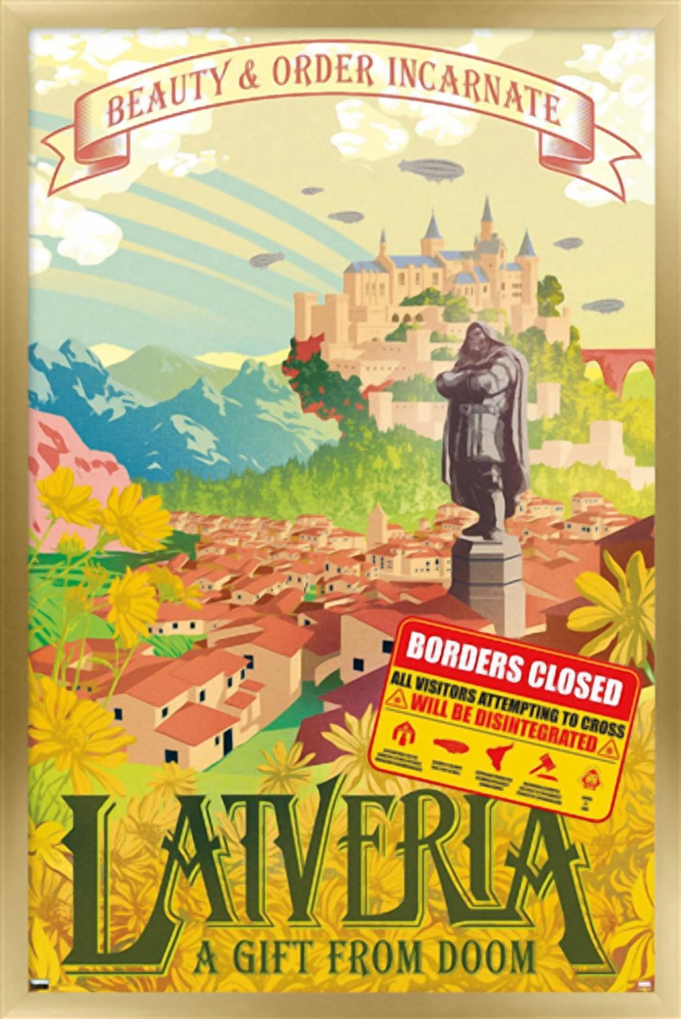 Marvel: Hero Lands - Latveria Wall Poster, 14.725" x 22.375" Framed