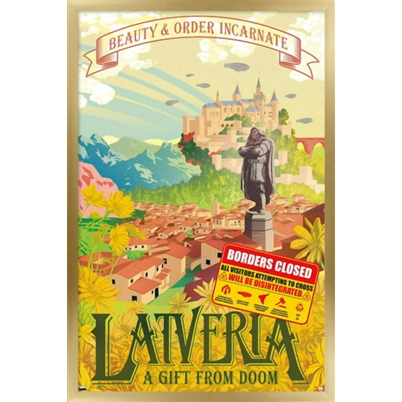 Marvel: Hero Lands - Latveria Wall Poster, 14.725" x 22.375" Framed
