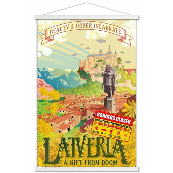 Marvel: Hero Lands - Latveria Wall Poster with Magnetic Frame, 22.375" x 34"