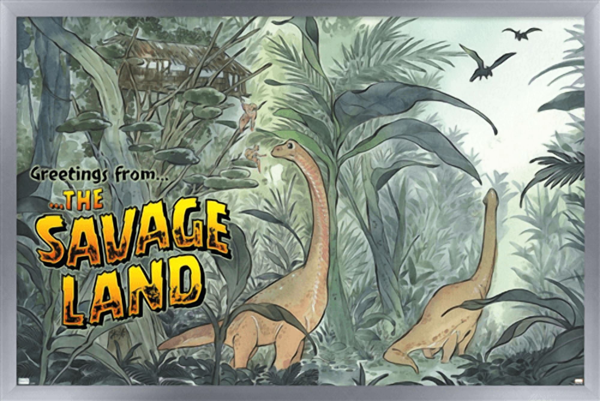 Marvel: Hero Lands - The Savage Land 2 Wall Poster, 22.375" x 34" Framed