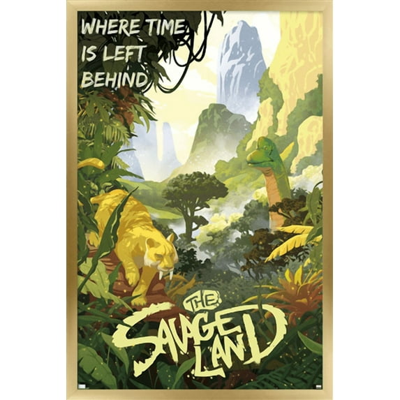 Marvel: Hero Lands - The Savage Land Wall Poster, 14.725" x 22.375" Framed