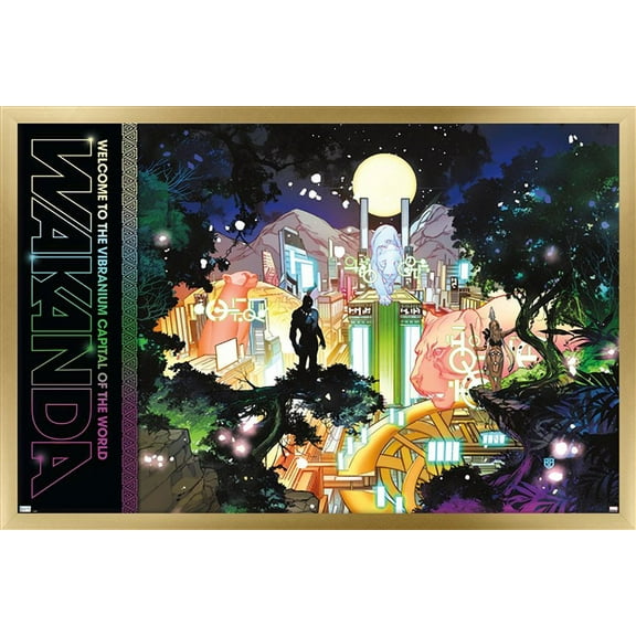 Marvel: Hero Lands - Wakanda 2 Wall Poster, 14.725" x 22.375" Framed