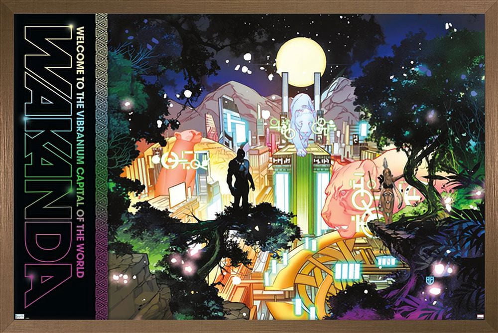 Marvel: Hero Lands - Wakanda 2 Wall Poster, 22.375" x 34" Framed