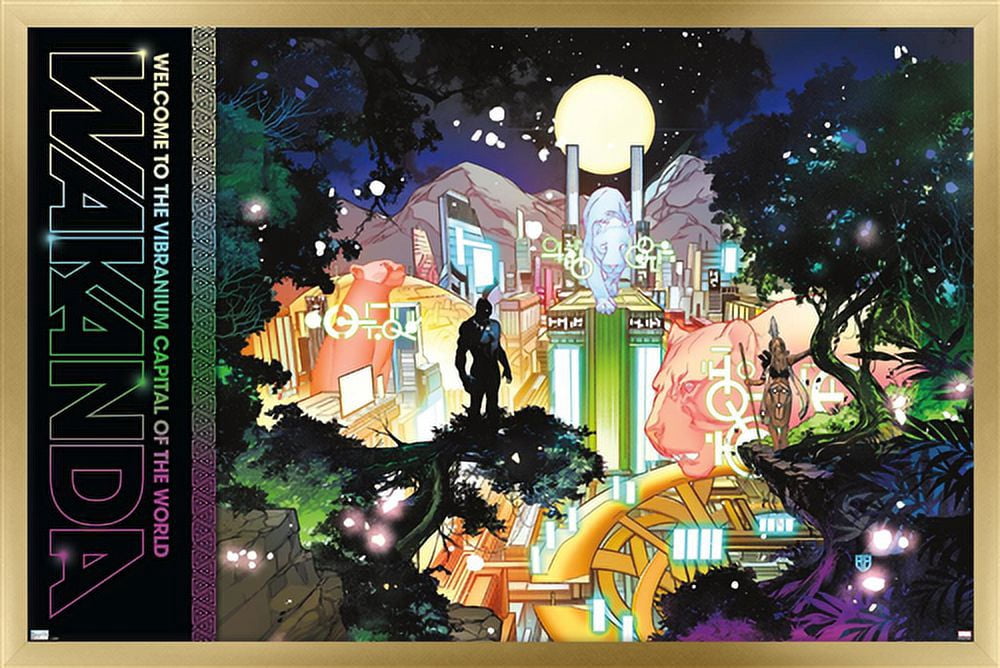 Marvel: Hero Lands - Wakanda 2 Wall Poster, 22.375" x 34" Framed