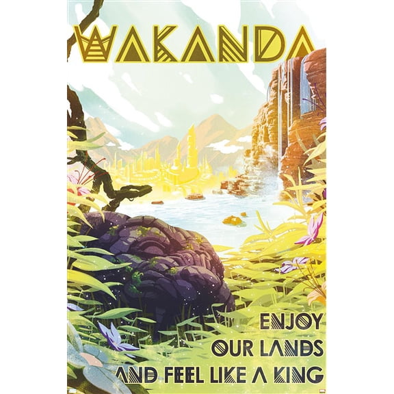 Marvel: Hero Lands - Wakanda Wall Poster, 14.725" x 22.375"