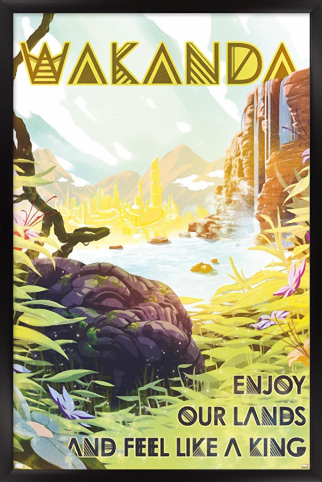 Marvel: Hero Lands - Wakanda Wall Poster, 22.375" x 34" Framed