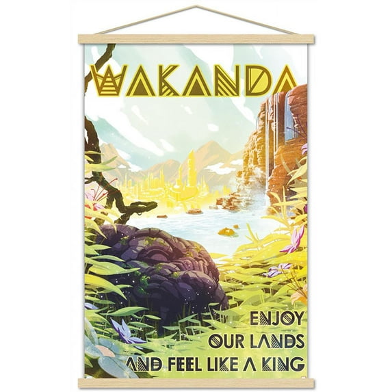 Marvel: Hero Lands - Wakanda Wall Poster with Magnetic Frame, 22.375" x 34"