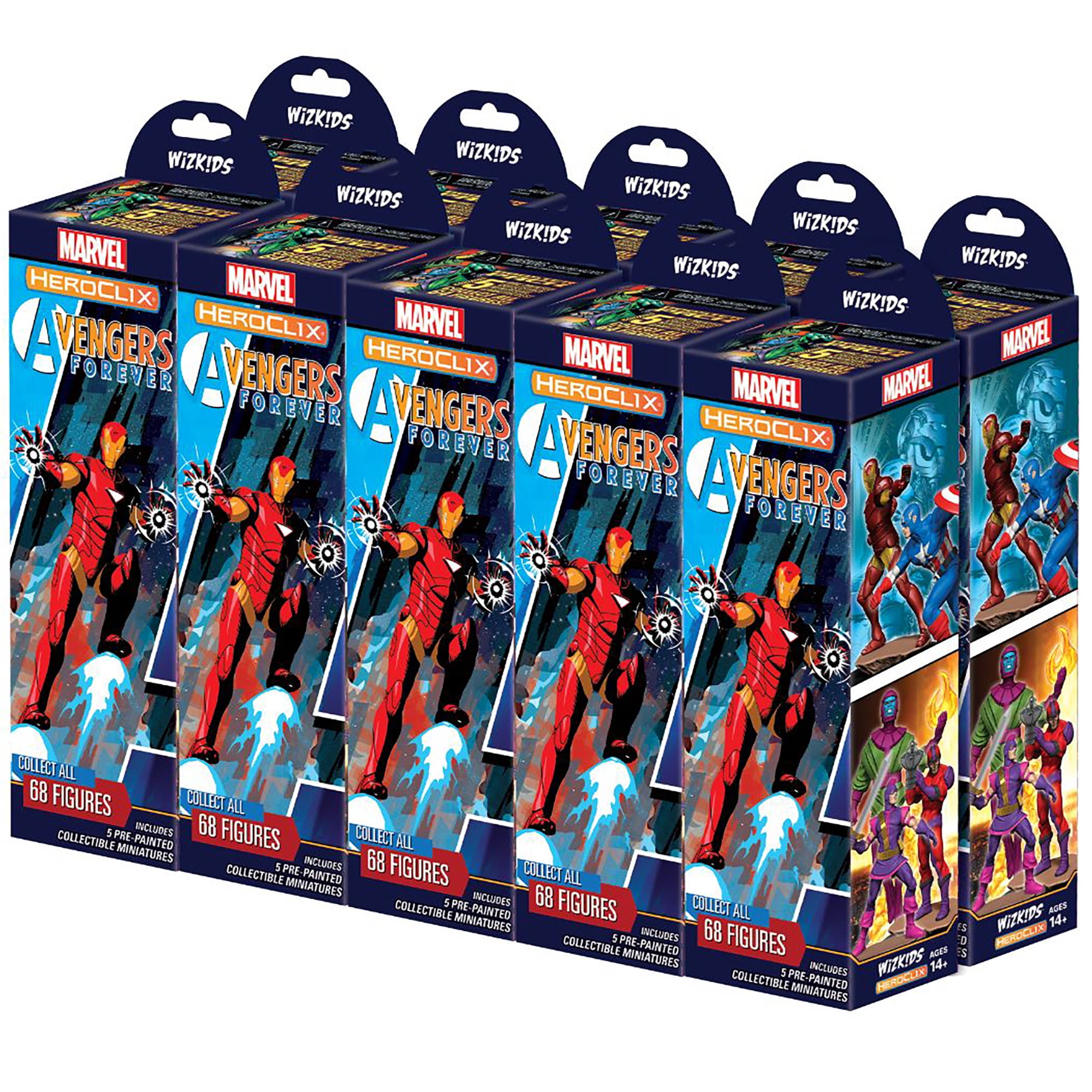 Marvel HeroClix: Avengers Forever Booster Brick - Includes 10 Boosters (50 Miniatures Total) - Randomly Assorted