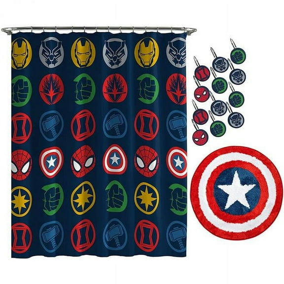 Marvel Heroes & Avengers 849549 Emblems Bathroom Set - 14 Piece