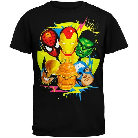 Marvel Heroes - Da Six Colors Youth T-Shirt - Youth X-Large