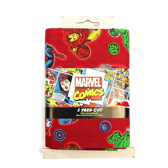 Marvel Heroes Fury 1 Yard 100% Cotton Fabric Cut in Cherry, Official Licensed Marvel Comics Fabric by Eugene Textiles