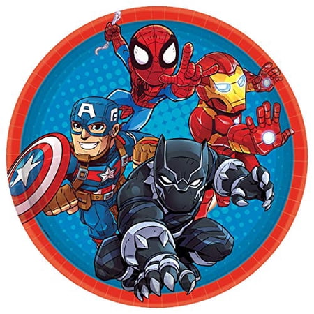 Marvel Super Hero Adventures Avengers Kids Birthday Party 9" Paper Dinner Plates