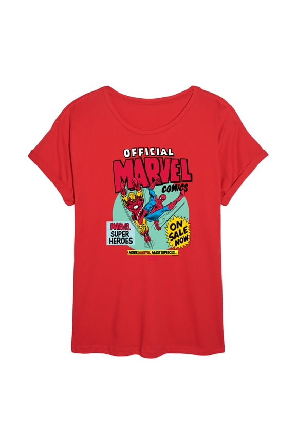 - Heroes Spider-Man Iron Man - Womens Oversized Graphic T-Shirt