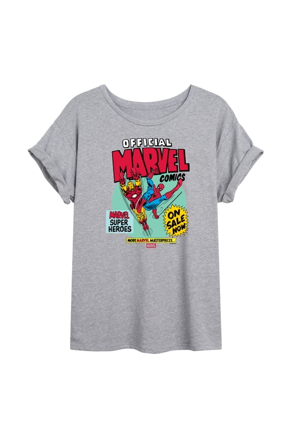 - Heroes Spider-Man Iron Man - Womens Oversized Graphic T-Shirt