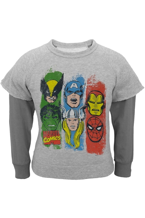Heroes - Triview with Spider-man Youth Reversible Crewneck Sweatshirt - Youth Large